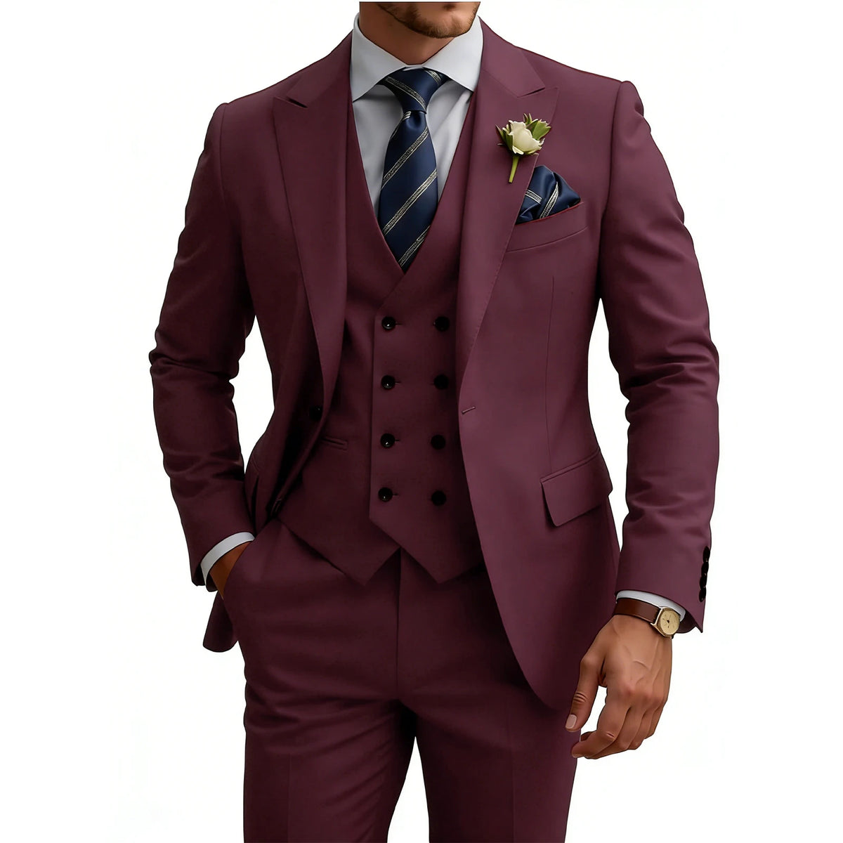 Men’s Slim-Fit Three-Piece Formal Suit | Classic Gents