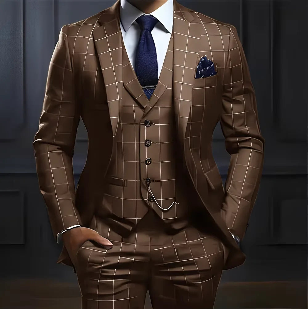 Navy Plaid Three-Piece Suit — product image 7