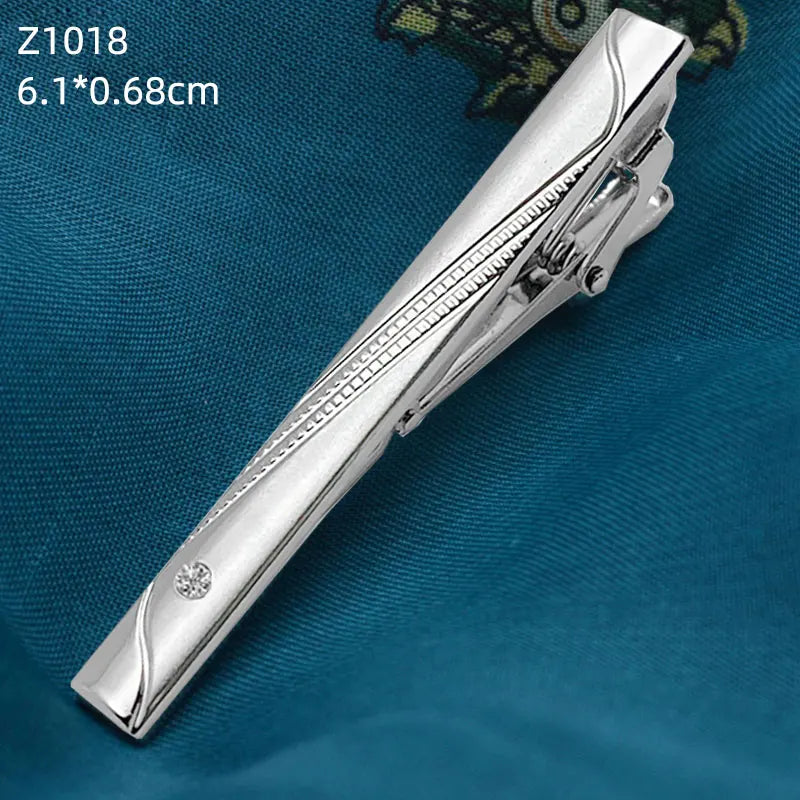 Polished Silver Tone Tie Clip | Classic Gents