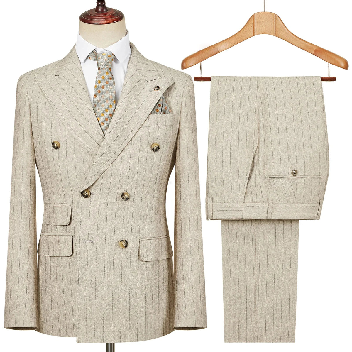 Striped Double-Breasted Two-Piece Suit — product image 4