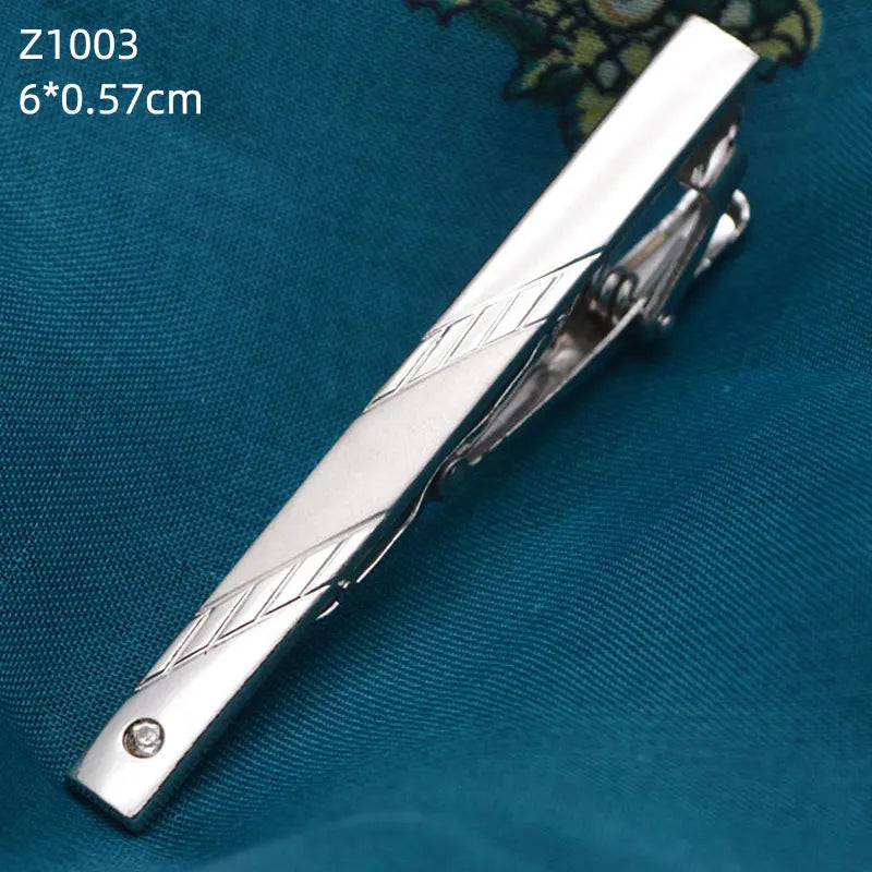 Polished Silver Tone Tie Clip | Classic Gents