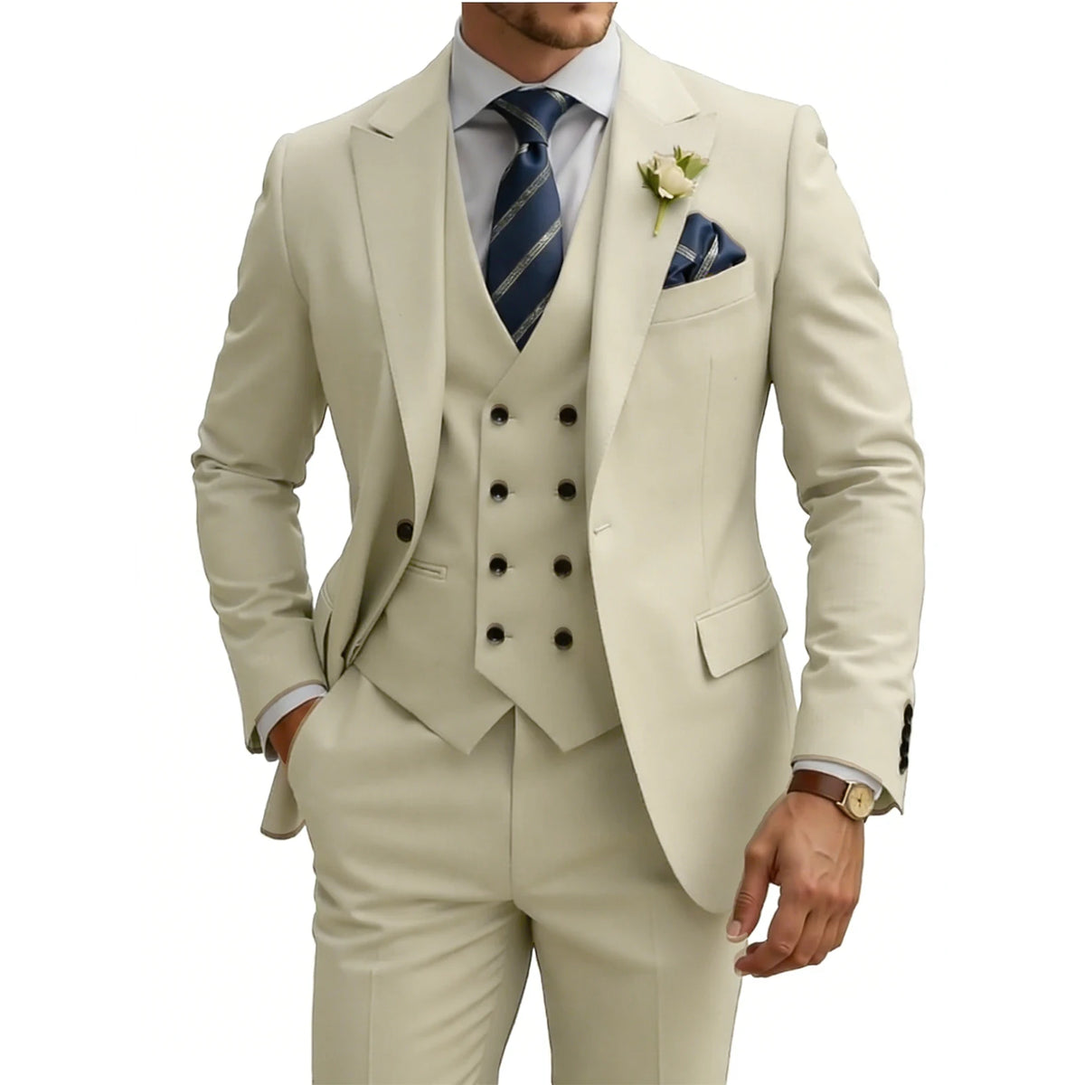 Men’s Slim-Fit Three-Piece Formal Suit | Classic Gents