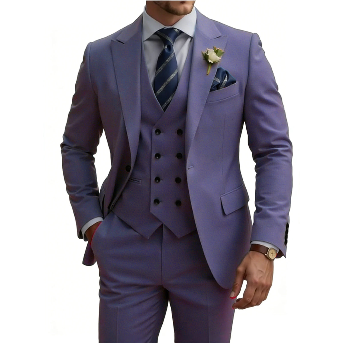 Men’s Slim-Fit Three-Piece Formal Suit | Classic Gents
