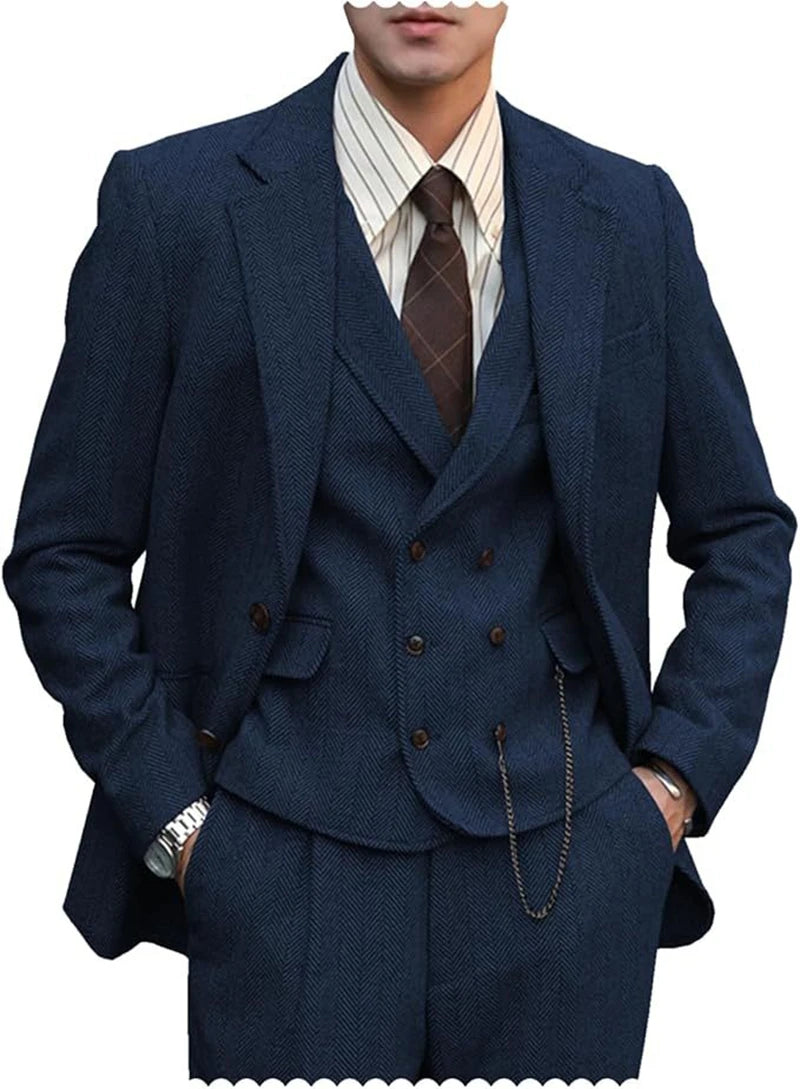 Men’s Tweed Three-Piece Suit | Classic Gents