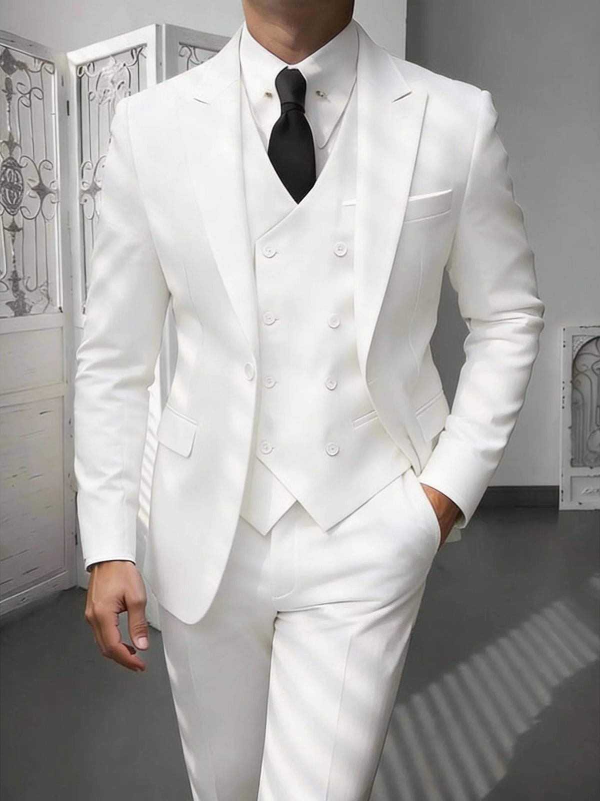 Slim-Fit Notched-Lapel Three-Piece Suit — product image 16