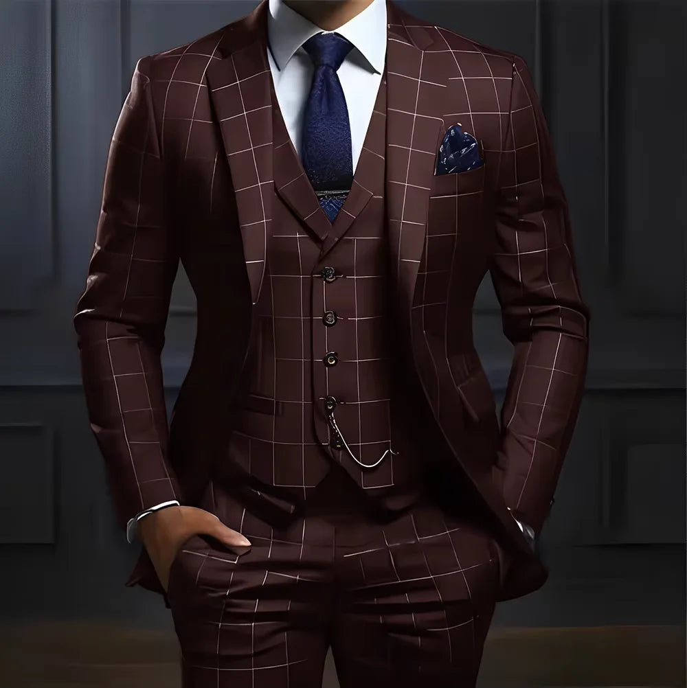 Navy Plaid Three-Piece Suit — product image 3