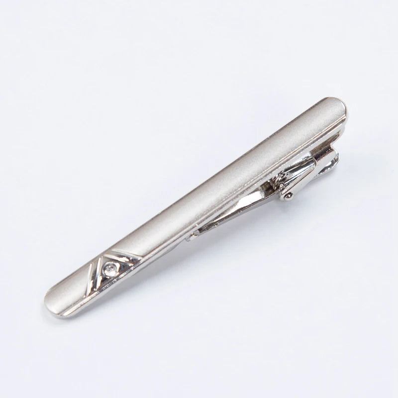 Patterned Silver Tone Tie Clip | Classic Gents