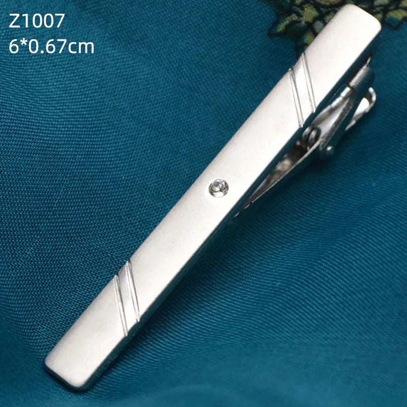 Polished Silver Tone Tie Clip | Classic Gents